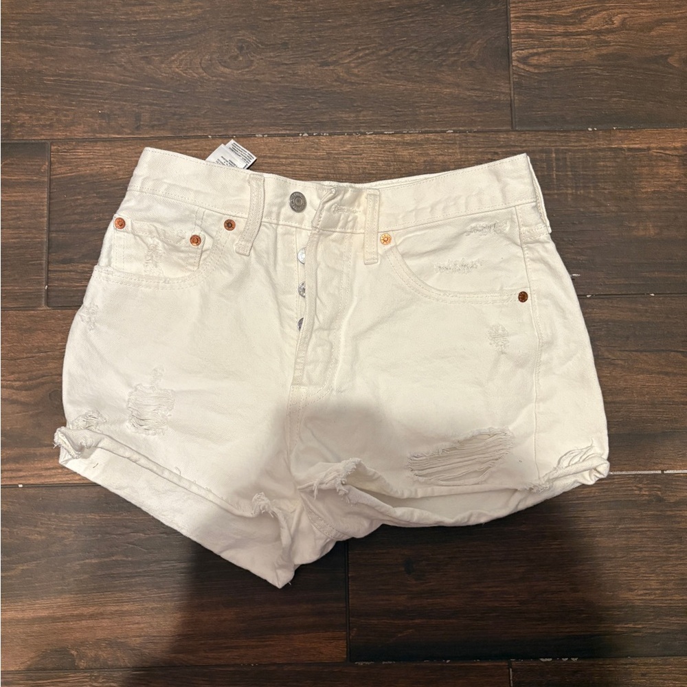 Levi's Women's White Jean Shorts